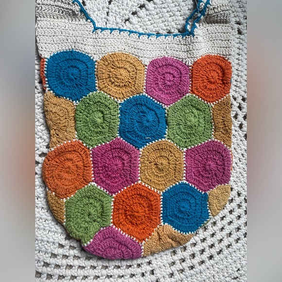 NWT Urban Outfitters Colorblock Crochet Granny Square  Crossbody Bag Large - Picture 4 of 8